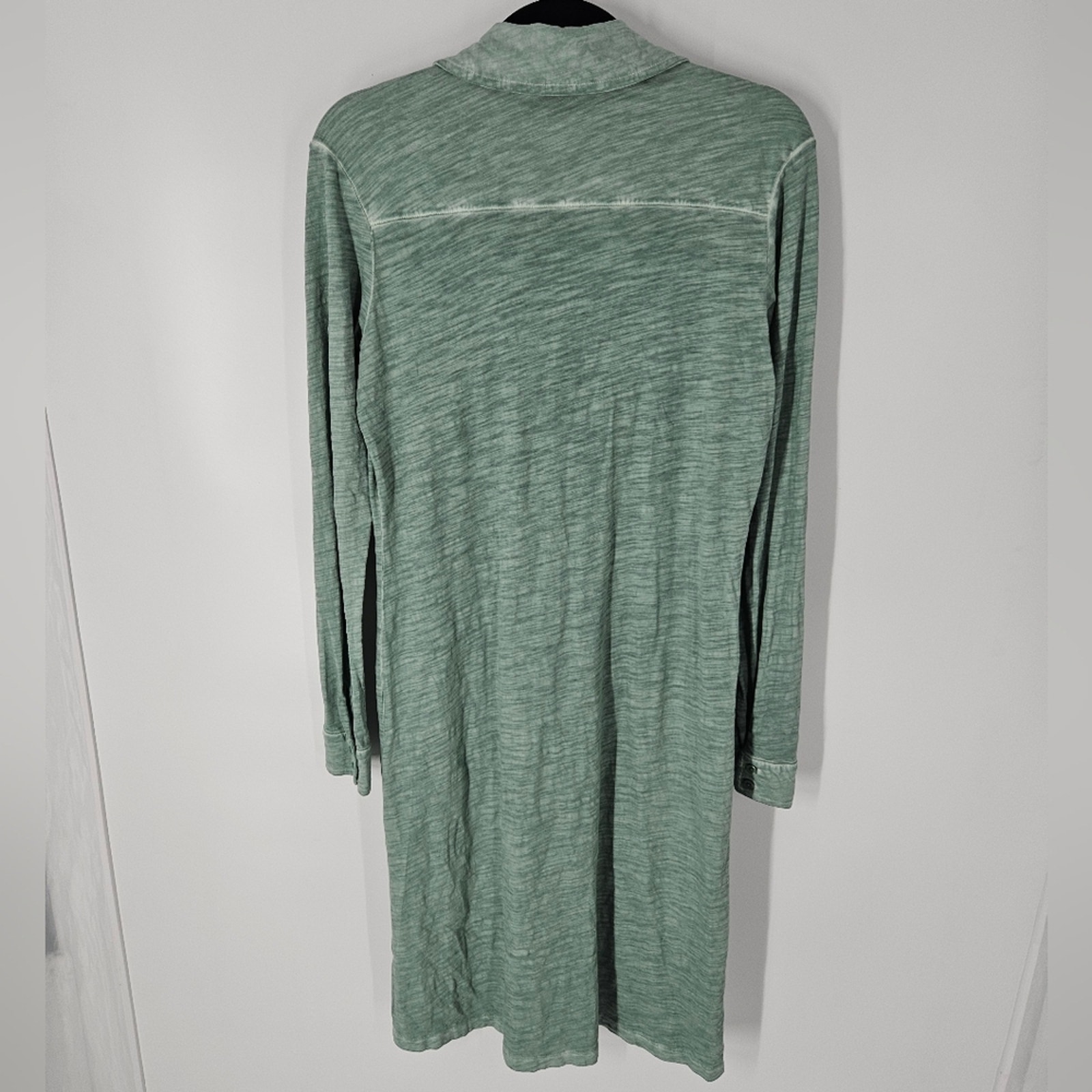 Peruvian Connection Green Verdigris Lagos Midi Shirt Dress S — image 6 of 7